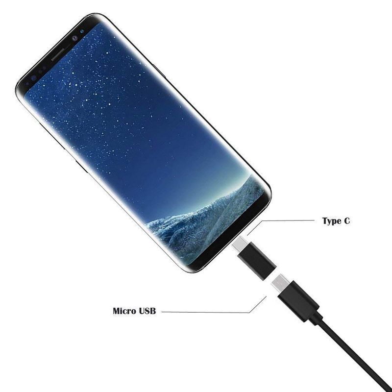 KuKu Mobile Aluminum Micro USB to Type C Adapter for Samsung Galaxy/Note/MacBook/Moto Z2/Play Nexus/and More - Black, 4 of 5
