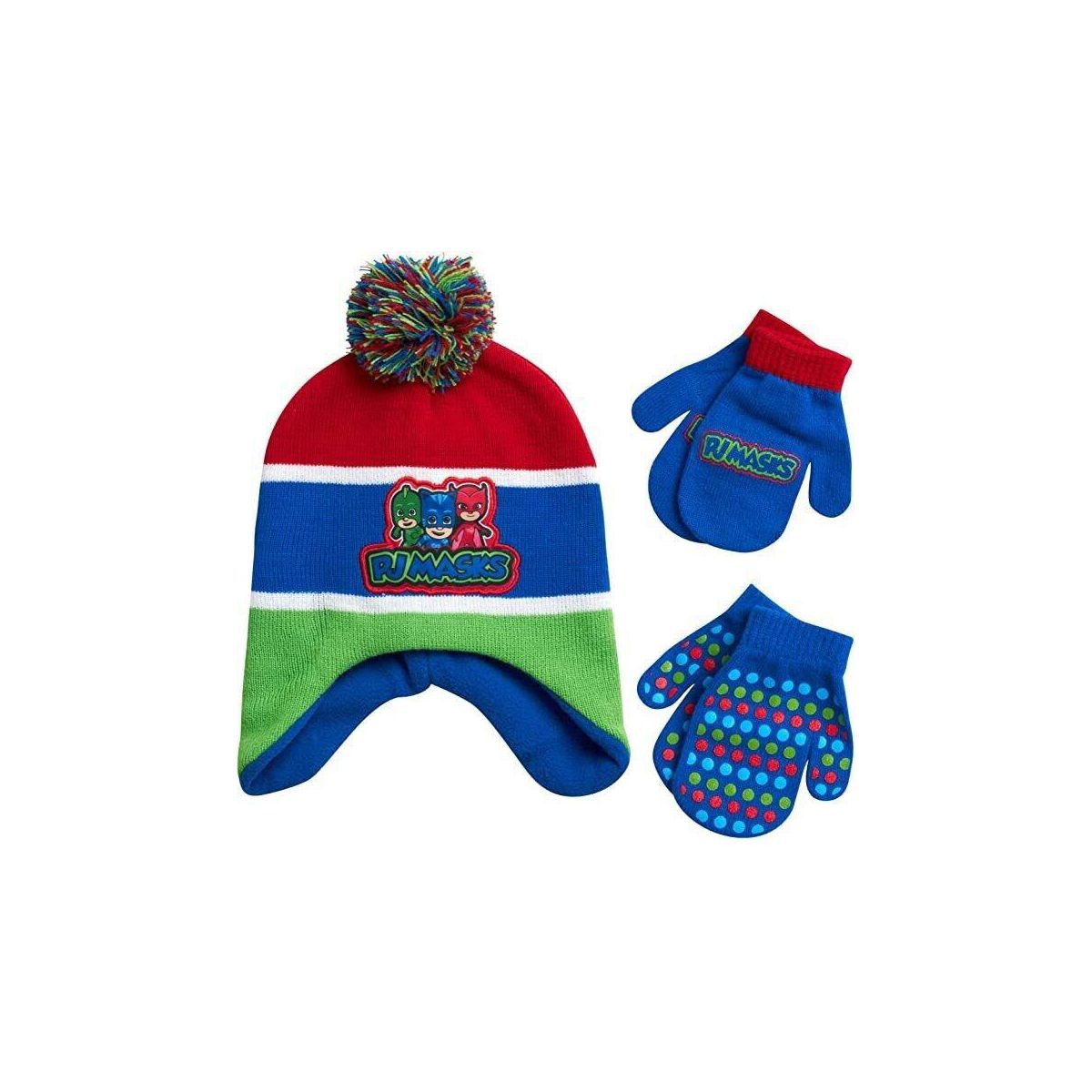 PJ Masks Boys Winter Hat & 2 Pair of Glove or Mittens Set, Kids Ages 2-7 - thumbnail 7