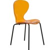 LeisureMod Bristol 5-Piece Dining Set Round Dining Table, 4 Plastic Dining Chairs Black Legs - 3 of 4