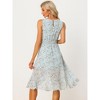 Allegra K Women's Wrap Ruffle High Low Hem Round Neck Keyhole Back Sleeveless Floral Dress - 4 of 4