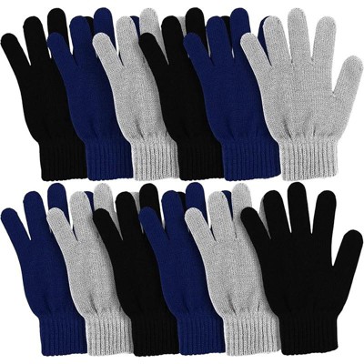 Zuppad Winter Magic Gloves, 12 Pairs Stretchy Warm Knit Bulk Pack Mens Womens Gloves