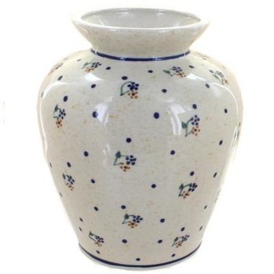 Blue Rose Polish Pottery Country Meadow Medium Vase