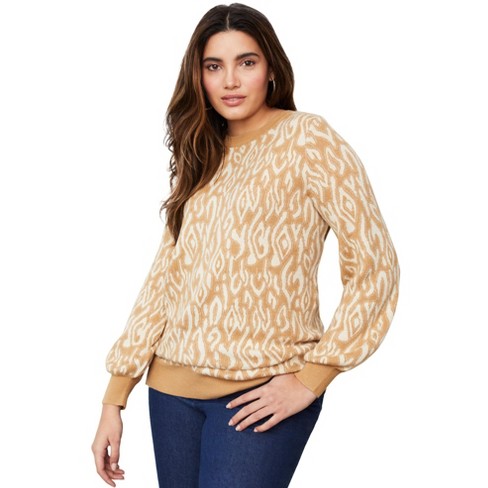 June + Vie by Roaman's Women's Plus Size Jacquard Pullover Sweater - image 1 of 4