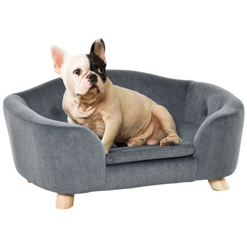 Pawhut Dog Cat Couch Pet Sofa Bed For Miniature Dogs With Washable And Removable Cushion Waterproof Cover Gray Target