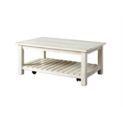 Barn Door Solid Wood Coffee Table Antique White - Martin Svensson Home