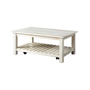 Barn Door Solid Wood Coffee Table Antique White - Martin Svensson Home - 1 of 4