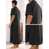 Lars Amadeus Men's Short Sleeves Loose Fit Comfy Henley Collar Nightshirts - 4 of 4