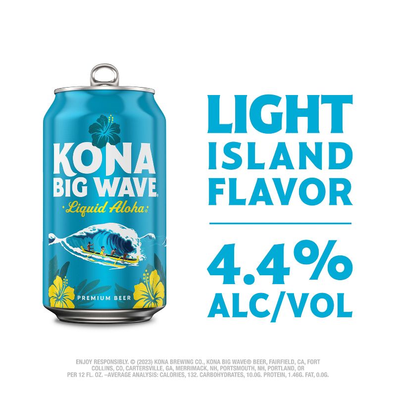 Kona Big Wave Golden Ale Beer - 12pk/12 fl oz Cans, 4 of 12