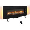 CLIHOME 48 inch Curved Front Wall Mounted Electric Fireplace with Remote and Multi Color Flame & Emberbed - 2 of 4