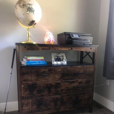 Bestier Buffet Hallway and Living Room Storage Cabinet with 7 Drawers for  Home Office and Bedroom for Decluttering and Organization, Rustic Brown