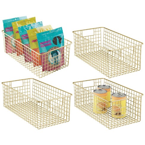 Freezer Basket, 2 Pack Stackable Household Deep Freezer Bin With Handles  Wire Storage Basket Farmhouse Metal Wire Basket For Kitchen, Pantry,  Cabinet