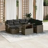 vidaXL 8 Piece Patio Sofa Set with Cushions Gray Poly Rattan - Gray - 2 of 4