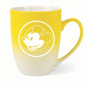 Elanze Designs Steamboat Willie Face Two Toned Ombre Matte 10 ounce New Bone China Coffee Tea Cup Mug, Yellow and White - 1 of 4