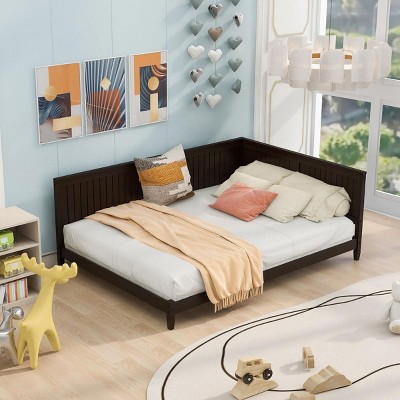 Streamdale Full Size Wood Daybed/Sofa Bed, Espresso