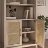 Spassway 31"W*70"H Arched Tall Storage Cabinet with 2 Open Storage Shelves Rattan Cabinet with 2 Doors Cupboard For Living Room Dining Room Entryway - 4 of 4