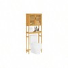 Over Toilet Storage Cabinet Tall Bathroom Cabinet Organizer with Cupboard and Adjustable Shelves Freestanding - 3 of 4