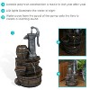 Sunnydaze 23"H Electric Polyresin Cozy Farmhouse Pump and Tiered Barrels Outdoor Water Fountain with LED Lights - 3 of 4