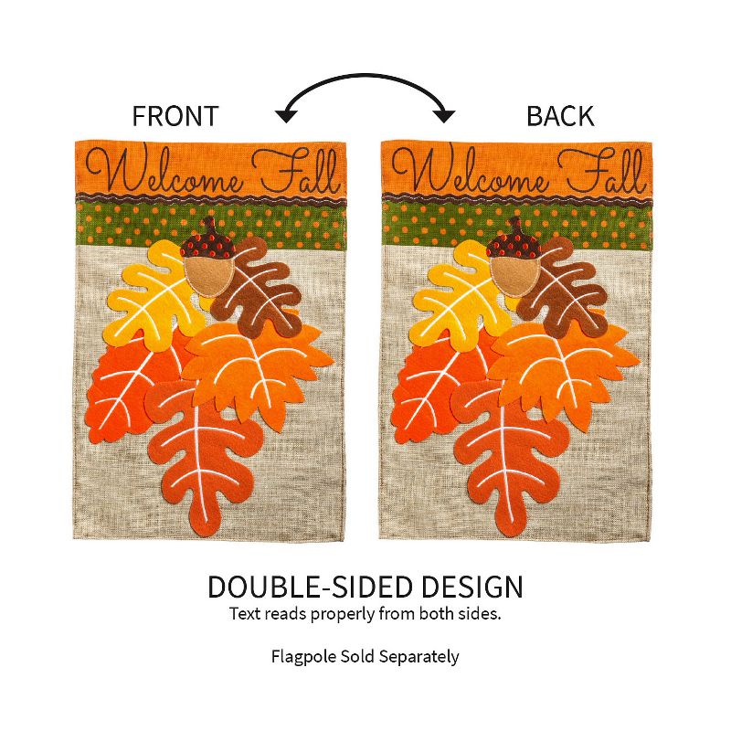 Evergreen Fall Leaves Garden Burlap Flag 12.5 x 18 Inches Indoor Outdoor Decor, 4 of 7