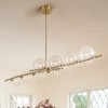 Rennnsan Ornelle 69"W 8-Light Linear Glass Modern Dimmable Kitchen Island Pendant in Black - 2 of 4