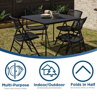 COSCO XL 38.5" Black Fold-in-Half Plastic Card Table