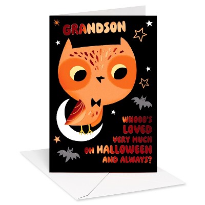 Halloween Card for Grandson Owl Love