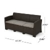 GDFStudio Karin Outdoor Polypropylene Wicker 3 Seater 67.7'' W Sofa with Cushions - 2 of 4