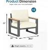 Heynemo Aluminum Outdoor Armchair, 2 Pieces All-Weather Metal Patio Single Sofa, Patio Conversation Set for Porch Backyard Garden - 2 of 4