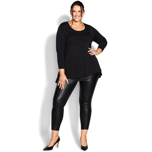 Avenue Women s Plus Size Amy Shine Ponte Pant Black 22w Target