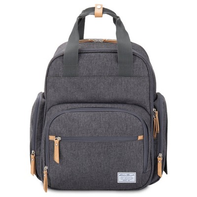 Gray backpack diaper hot sale bag