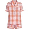 Lands' End Women Linen 2 Piece Pajama Set - Short Sleeve Top and Shorts - 3 of 3