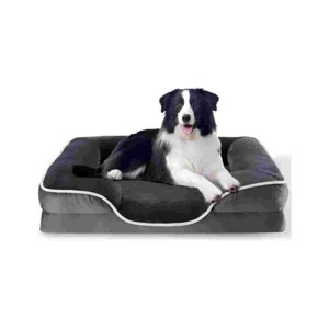 LAOTIES Orthopedic Dog Bed For Large Dog,Brown Egg Crate Foam Sofa With Washable Cover Joint Support - 1 of 4