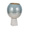 Elegant Coastal Glass & Marble Pillar Candle Holder - Handcrafted Blue Decorative Accent for Home, Office, Bedroom & Living Room - 15" Blue - 2 of 4