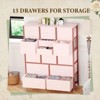 15-Drawer Dresser for Bedroom, Tall Chest Storage Organizer with Fabric Bins, Metal Frame & Wood Top, Hallway, Entryway - 3 of 4