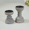 VIP Wood 5 in. Gray Candle Holders Set of 2 - 3 of 4