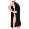 HAPPY BAY Women's Summer Vacation Beachwear Bathing Suit Beach Dress Cover Ups Swimwear Hawaiian Bathing Suit X-Large-XX-Large Black Solid - 4 of 4
