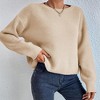 Women's Cropped Long Sleeve Sweater Casual Knit Pullover Top For Fall - 2 of 4
