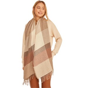 Wear Sierra Women's Herringbone Patterned Scarf - Thick Shoulder Shawl ...