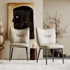 Luck Live Dining Chairs Set of 2 Leather Upholstery Metal Frame - 3 of 4