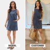 EXLURA Womens Sleeveless Denim Dress Casual Summer Crewneck A Line Overall Mini Dress with Pockets - 2 of 4