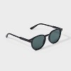 Men's Plastic Round with Gray Lens Sunglasses - Goodfellow & Co™ Black - 2 of 2