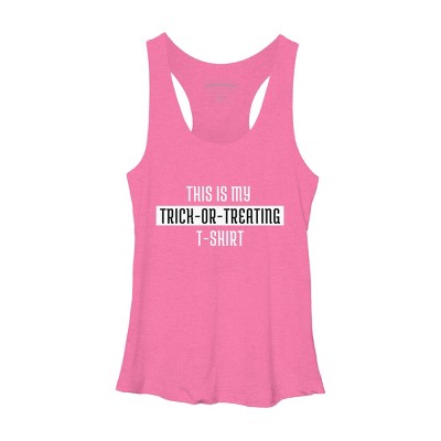 Women's Design By Humans Trick Or Treating By beeyou Racerback Tank Top