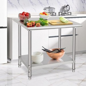 Stainless Steel Work Table, NSF Commercial Grade, Adjustable Shelf, Silver - 1 of 4