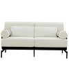 Modern 59" Two Seater Couch, Chenille Loveseat Sofa with USB Ports, Cylindrical Armrests and Steel Frame for Living Room or Apartment - Cuddlewood - 3 of 4