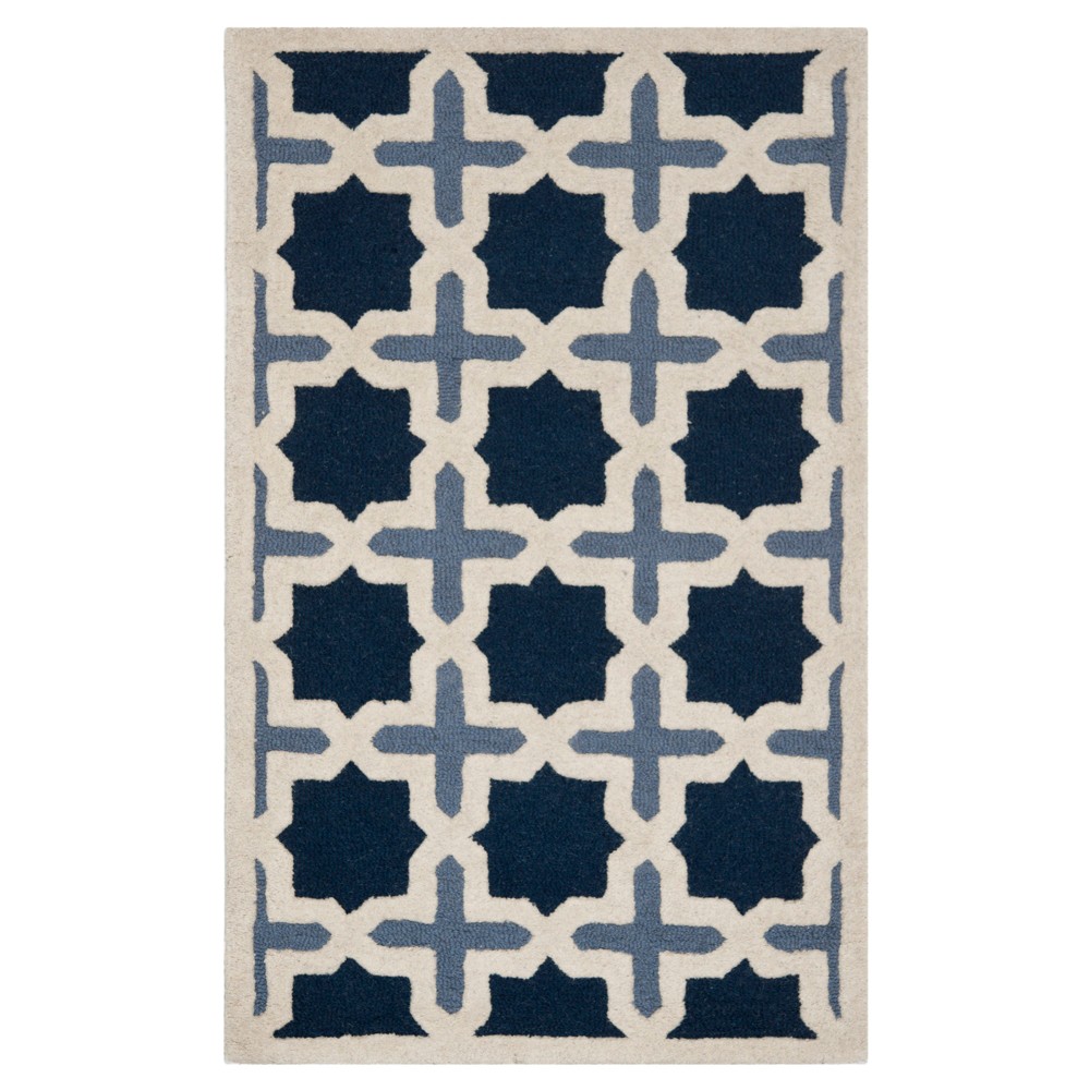 3'x5' Geometric Accent Rug Blue/Ivory - Safavieh