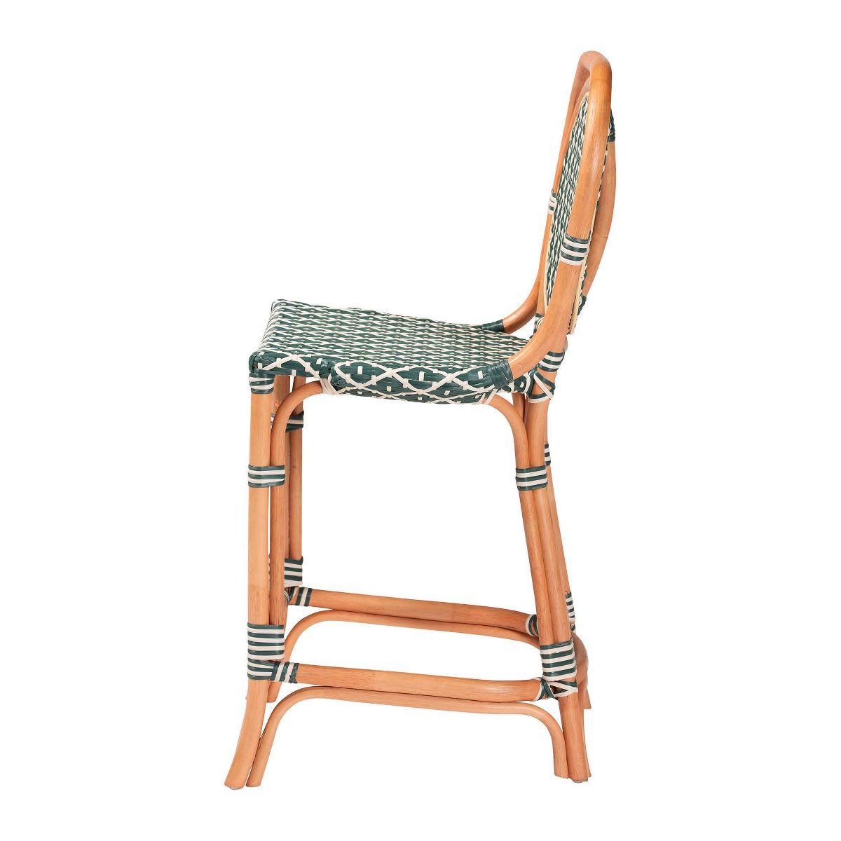 bali & pari Mattie Rattan Bistro Counter Stool with Backrest Natural - thumbnail 3