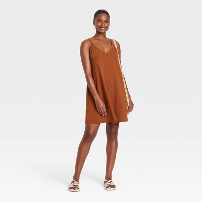 brown racer dress