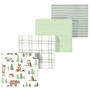 Luvable Friends Little Treasure Flannel Receiving Blankets 4pk - 1 of 2