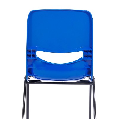 Navy Ergonomic Armless Metal Stacking Classroom Chair