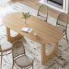 Spassway 67"L*33.5"W Oval Oak Wood Dining Table with Double Pedestal Modern Kitchen Table with Solid Wood Legs for Seats 6 - 3 of 4
