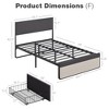 Garvee Upholstered Platform Bed Frame with 2 Storage Drawers, 14" Mattress Foundation with Steel Slats and Headboard, No Box Spring Needed - 2 of 4